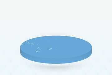 3D Isometric Map Highlighting Samoa in Red.