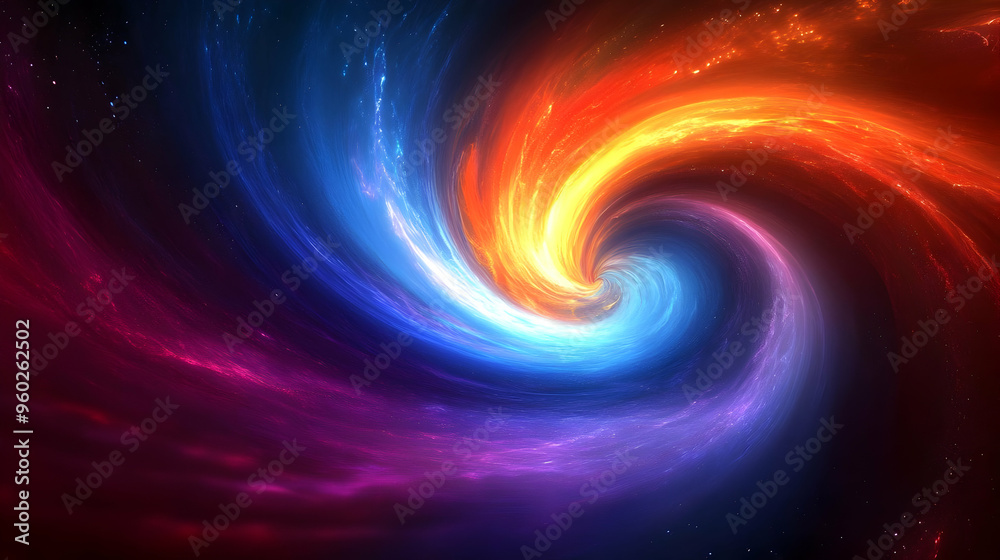 Wall mural a vibrant swirling galaxy of colors representing cosmic energy.