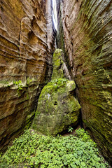 The rock town of Adrspach Weckelsdorf in the Braunau Mountains