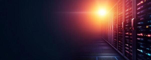 Fototapeta premium Digital database design, holographic tools, advanced environment, dark tones