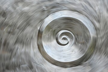 A silver swirl with a dark center