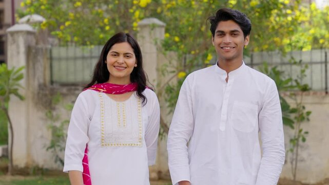 Muslim Indian Couple Doing Adab at Camera