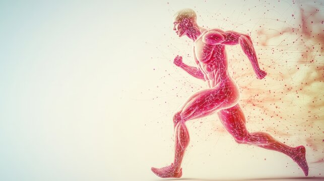 Muscular physique workout exhibition on blank slate background with copy space for fitness concept text