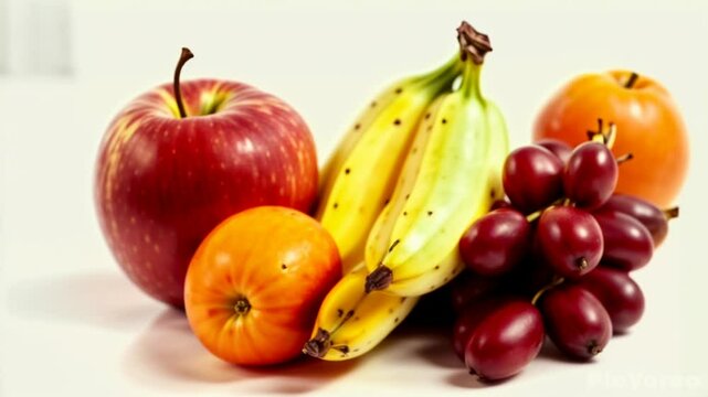 Lindas frutas maduras isoladas em fundo branco