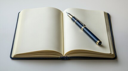 36. Blank page in a notebook with a pen, ready for writing a new chapter