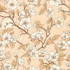 Japanese-style 2D illustrator doodle patterns for floor tiles and wallpaper