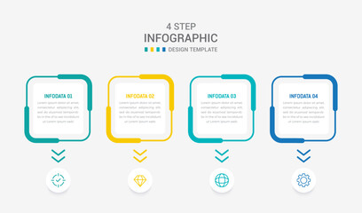 Four Step Infographic element design Vector template for presentation. process diagram and presentations step, workflow layout, banner, flow chart, info graphic vector illustration