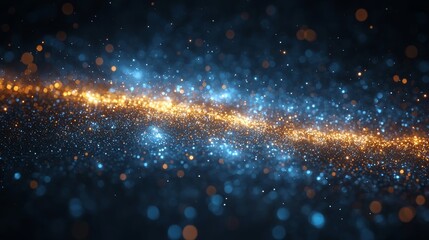 Fototapeta premium A stunning view of a sparkling galaxy filled with blue and orange stardust against a dark cosmic background during a peaceful night