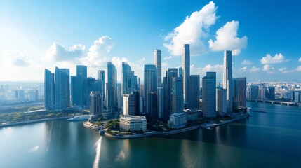 Obraz premium Cityscape Canvas of Global Business