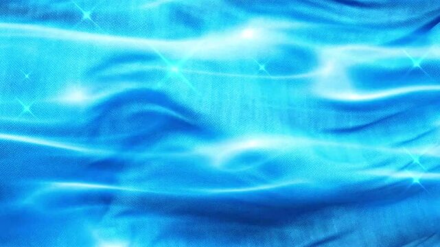 Floating neon blue light fabric cutout