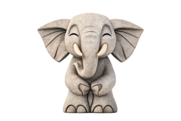 A cute and cheerful elephant statue, perfect for decoration, symbolizing strength, wisdom, and good luck in a playful design.