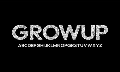 Growup, Modern Condensed Font. Alphabet Upper case Typography urban style condensed fonts for fashion, Texture, technology, digital, logo design