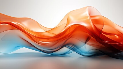 Naklejka premium Abstract orange curved shape on a white background, designed for motion graphics animation. This fluid and captivating vector illustration with negative space for a minimalist and unique aesthetic