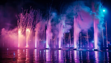 Sparkling Splendor: Thailand's Spectacular Water Fireworks Celebration