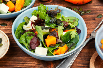 Fresh autumn pumpkin salad.