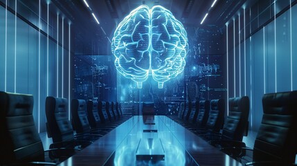 Obraz premium Artificial Intelligence in Business Meeting