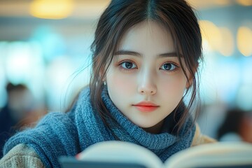 Asian college students work on their laptop engaged in academic tasks or research in a university environment