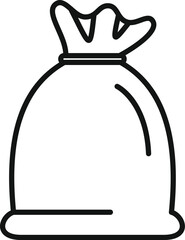 Simple illustration of a full trash bag tied up with rope, isolated on a white background