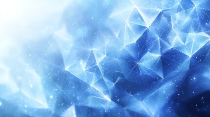 Abstract blue crystal pattern with sparkling elements creating a serene atmosphere in a digital artwork