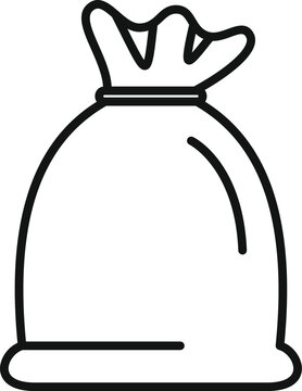 recommend clip art: Simple illustration of a full trash bag tied up with rope, isolated on a white background