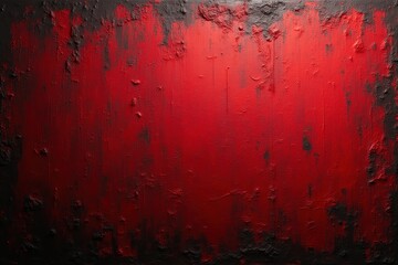 Abstract Red and Black Textured Painting