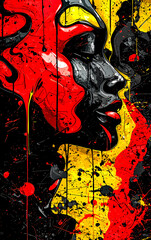 Obraz premium Abstract poster with the face of an African-American woman