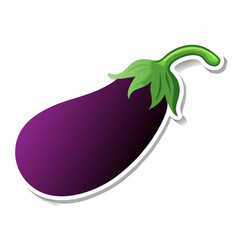 Eggplant sticker design on a isolated white background (15)