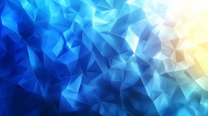 Fototapeta premium Abstract blue and yellow geometric pattern with varying shades created by light reflections in a digital design