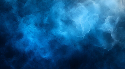 Abstract blue smoke swirling gracefully in dark space creates an ethereal atmosphere and captivating visual depth