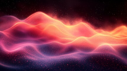 Fototapeta premium Colorful abstract waves create a dynamic flow resembling a vibrant landscape in a digital artwork