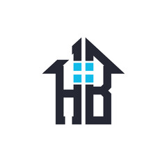 Initials HB House Logo Design. Creative Letter HB with House Icon for Real Estate, Property and Business Branding
