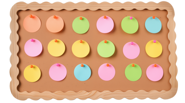 Post-it notes on board isolated