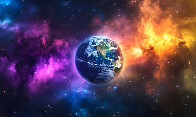 Obraz premium graphics of space, planets, and astronauts on a white background.