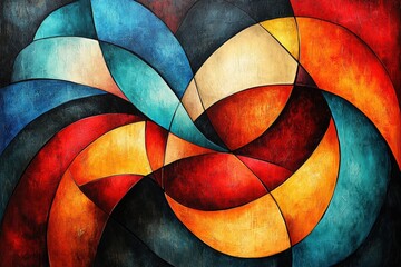 Abstract Swirls of Colorful Shapes and Patterns
