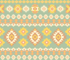 American Indian tribe style, Abstract fabric pattern in a geometric style, Pastel Tone colors