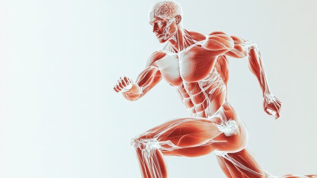 Health and fitness digital representation for physical activity on blank slate with text copy space