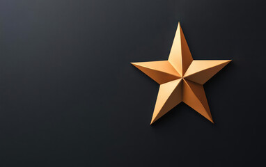 Fototapeta premium Isolated star shape, on a dark minimal background, 3D illustration