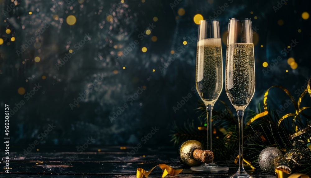 Wall mural champagne dreams: a sparkling celebration -