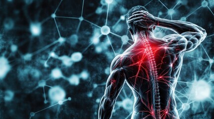 Athlete silhouette in action demonstrating physical abilities on copy space background with blank slate