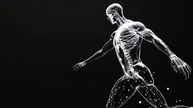 Digital concept for sport training and exercise health care or fitness activity on blank slate background copy space for text plain background