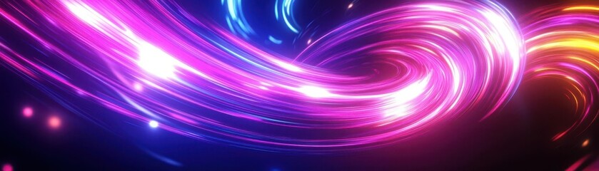 Obraz premium High-energy swirls of neon lights, vibrant electric motion, Abstract background, Dynamic, intense