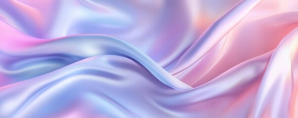 Obraz premium Smooth pastel curves gently flowing like silk fabric, soft light transitions, abstract background