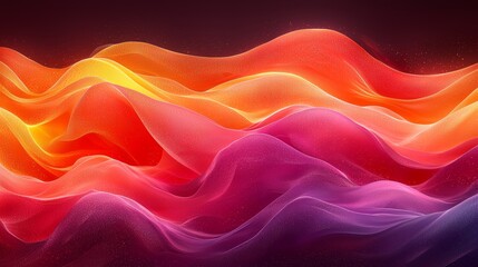 Obraz premium Vibrant waves of color flow gracefully against a dark background, showcasing a stunning blend of reds, oranges, and purples