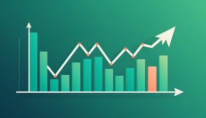 A stylized graph illustrating upward trends and data analysis.