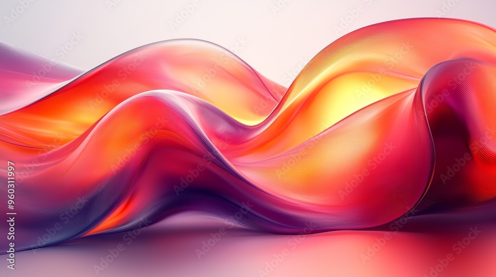 Poster vibrant abstract waves of color flow gracefully across the surface, creating a mesmerizing effect in