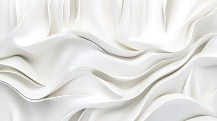 Obraz premium A smooth, flowing white fabric texture creating an elegant and serene visual effect.