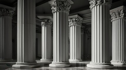 Monochrome columns building