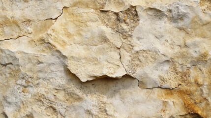 Textured limestone wall background with natural pits and grooves, creating a rustic, aged look.