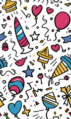 New Year and Christmas 2d cartoon or graphic advertising background, Seamless pattern