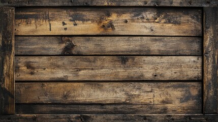 Weathered wooden crate background with visible scratches and marks, giving a vintage industrial look